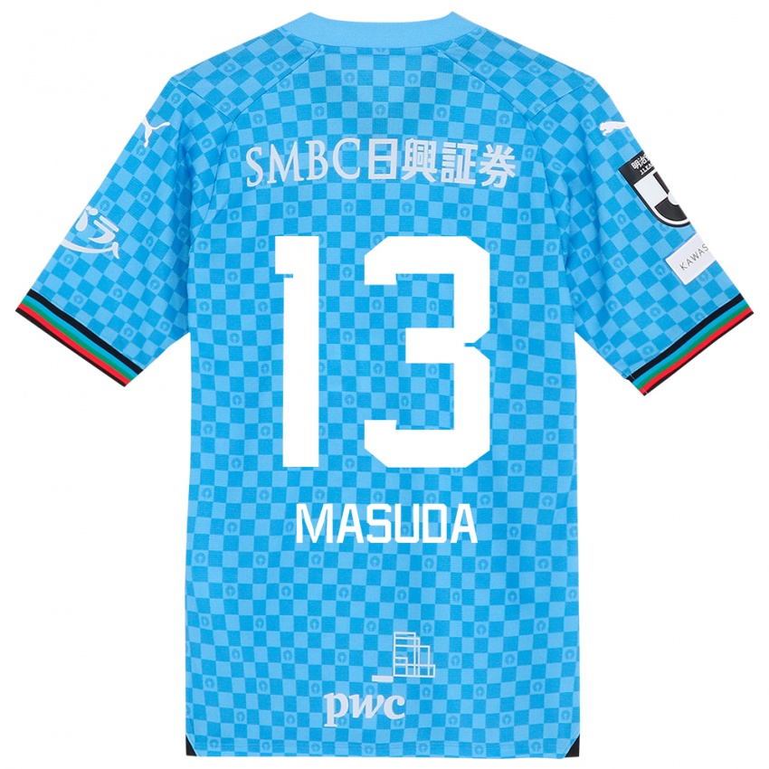 Niño Camiseta Hinata Masuda #13 Azul Celeste 1ª Equipación 2024/25 La Camisa México