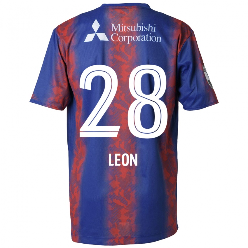 Niño Camiseta Leon Nozawa #28 Azul Rojo 1ª Equipación 2024/25 La Camisa México