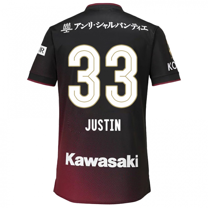 Niño Camiseta Justin Homma #33 Negro Rojo 1ª Equipación 2024/25 La Camisa México