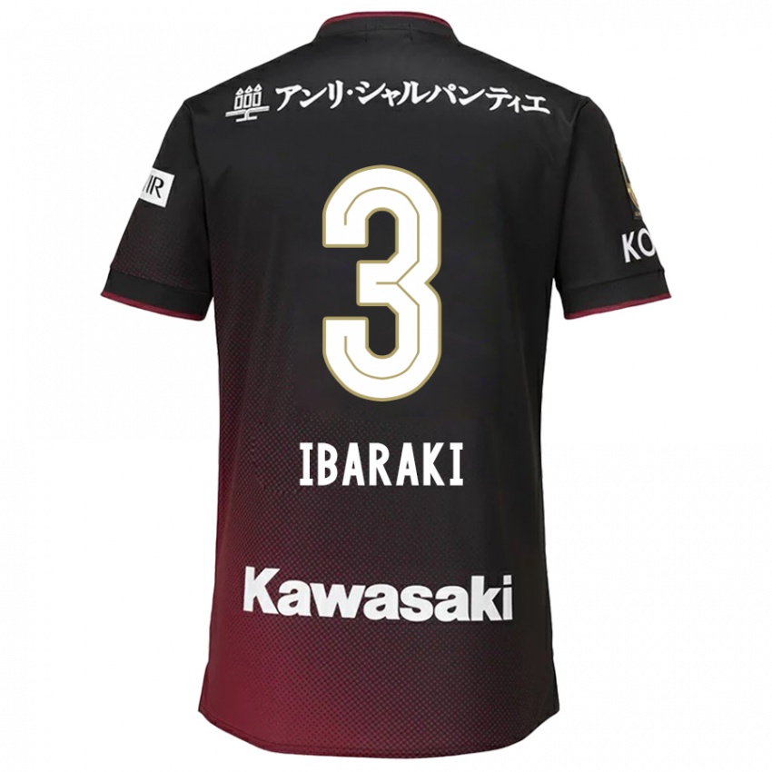 Niño Camiseta Riku Ibaraki #3 Negro Rojo 1ª Equipación 2024/25 La Camisa México