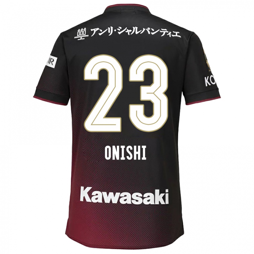 Niño Camiseta Sota Onishi #23 Negro Rojo 1ª Equipación 2024/25 La Camisa México