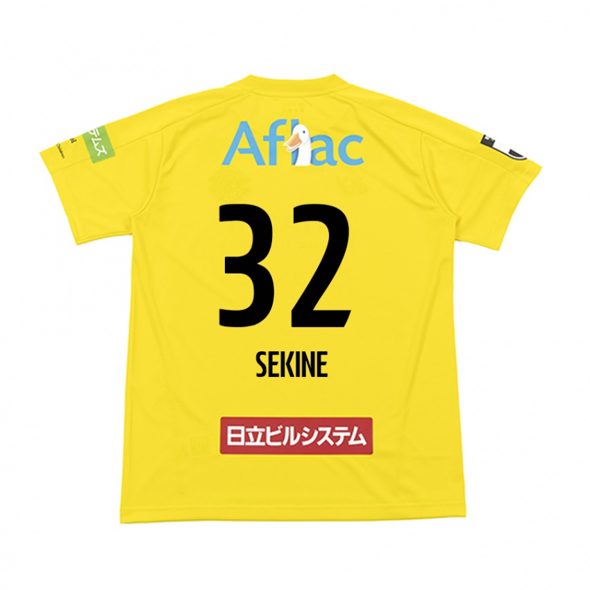 Niño Camiseta Hiroki Sekine #32 Amarillo Negro 1ª Equipación 2024/25 La Camisa México