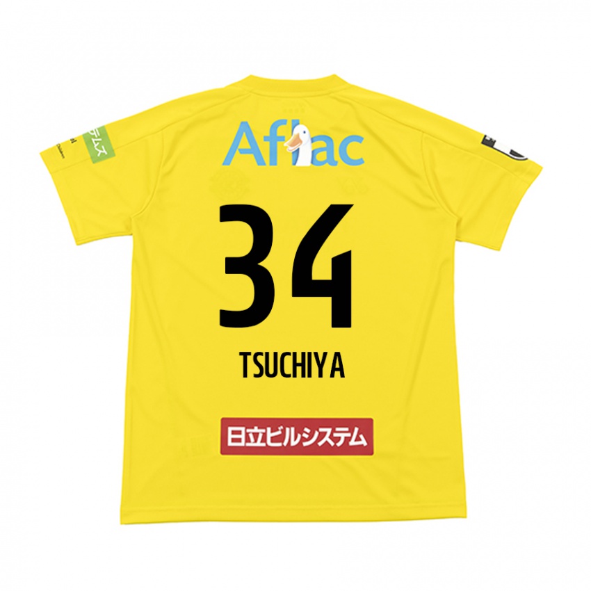 Niño Camiseta Takumi Tsuchiya #34 Amarillo Negro 1ª Equipación 2024/25 La Camisa México