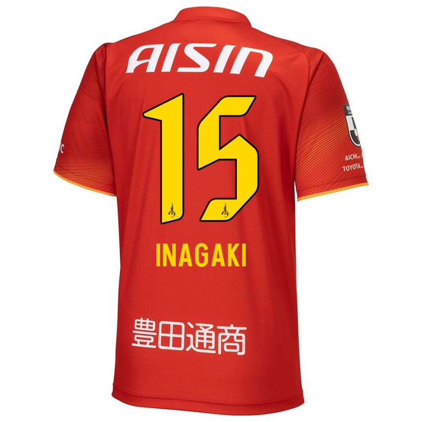 Niño Camiseta Sho Inagaki #15 Rojo Blanco Amarillo 1ª Equipación 2024/25 La Camisa México