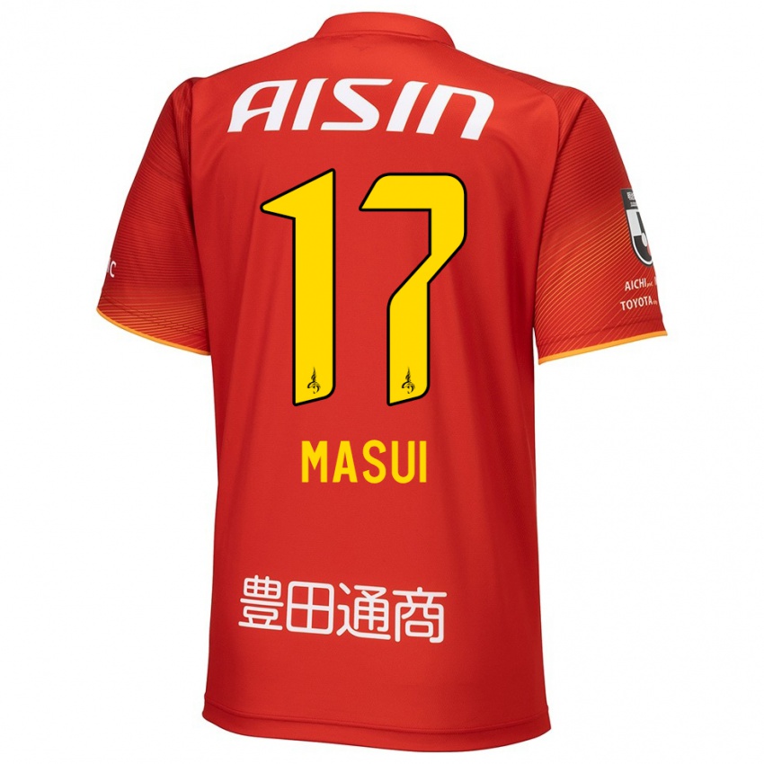 Niño Camiseta Ken Masui #17 Rojo Blanco Amarillo 1ª Equipación 2024/25 La Camisa México