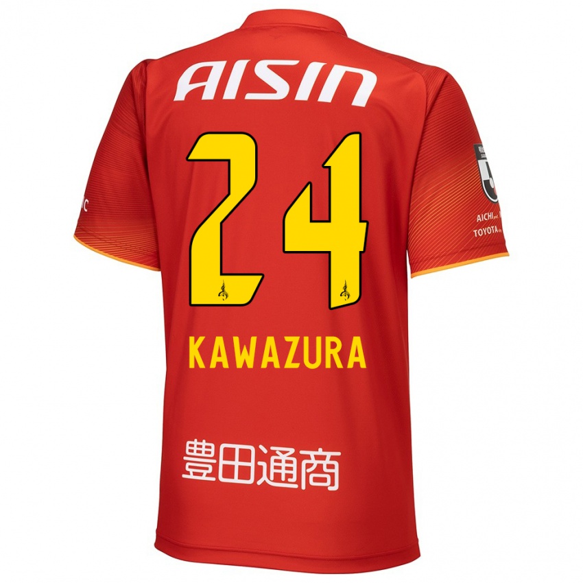 Niño Camiseta Akinari Kawazura #24 Rojo Blanco Amarillo 1ª Equipación 2024/25 La Camisa México