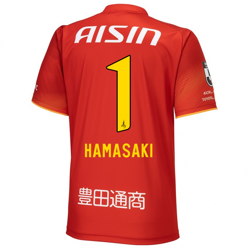 Niño Camiseta Shiki Hamasaki #1 Rojo Blanco Amarillo 1ª Equipación 2024/25 La Camisa México