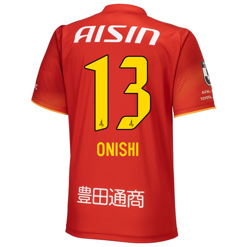 Niño Camiseta Ritsu Onishi #13 Rojo Blanco Amarillo 1ª Equipación 2024/25 La Camisa México