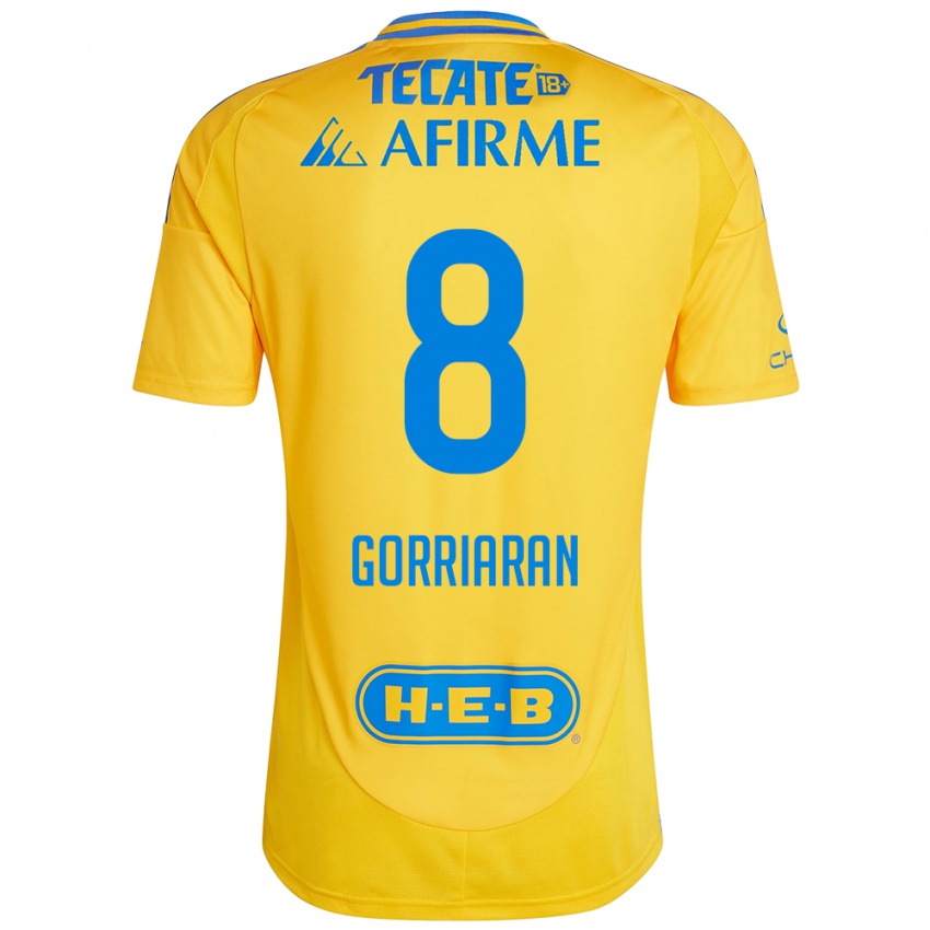 Niño Camiseta Fernando Gorriarán #8 Oro Amarillo 1ª Equipación 2024/25 La Camisa México