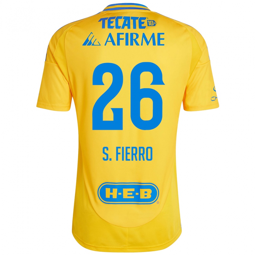 Niño Camiseta Sebastián Fierro #26 Oro Amarillo 1ª Equipación 2024/25 La Camisa México