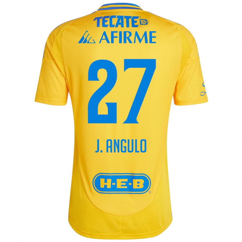 Niño Camiseta Jesús Angulo #27 Oro Amarillo 1ª Equipación 2024/25 La Camisa México