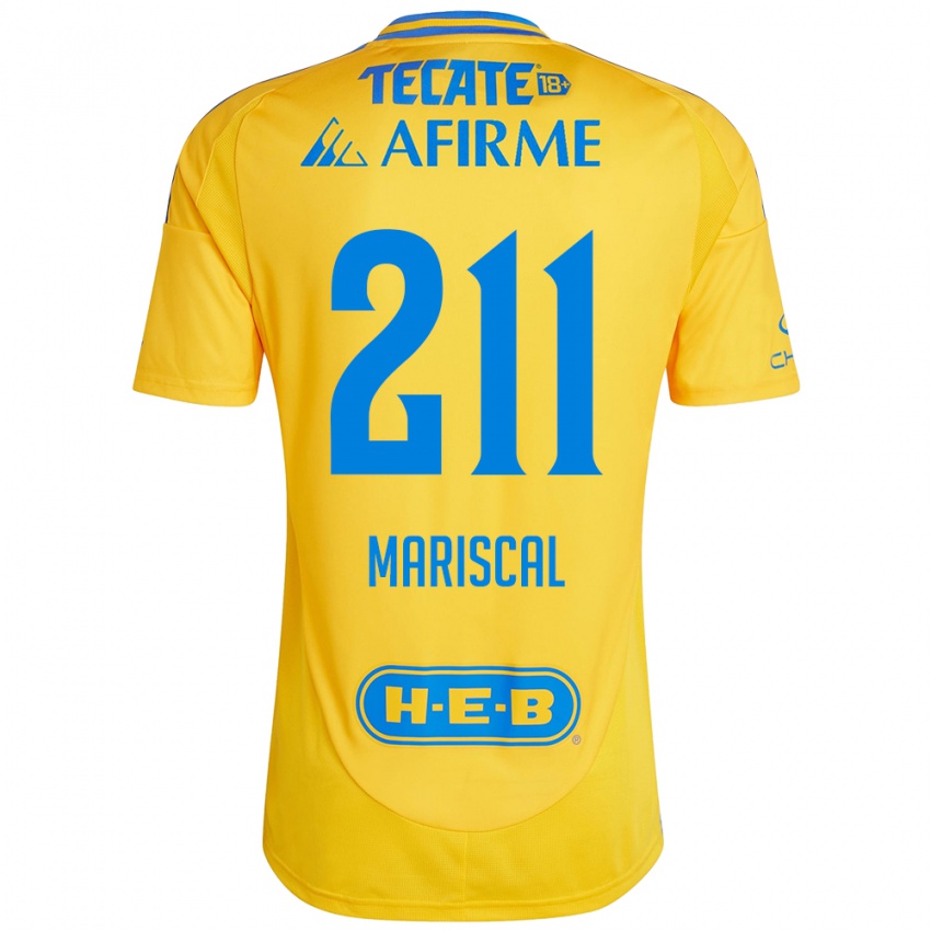 Niño Camiseta Kevin Mariscal #211 Oro Amarillo 1ª Equipación 2024/25 La Camisa México