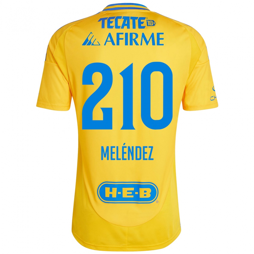 Niño Camiseta Marcelo Meléndez #210 Oro Amarillo 1ª Equipación 2024/25 La Camisa México