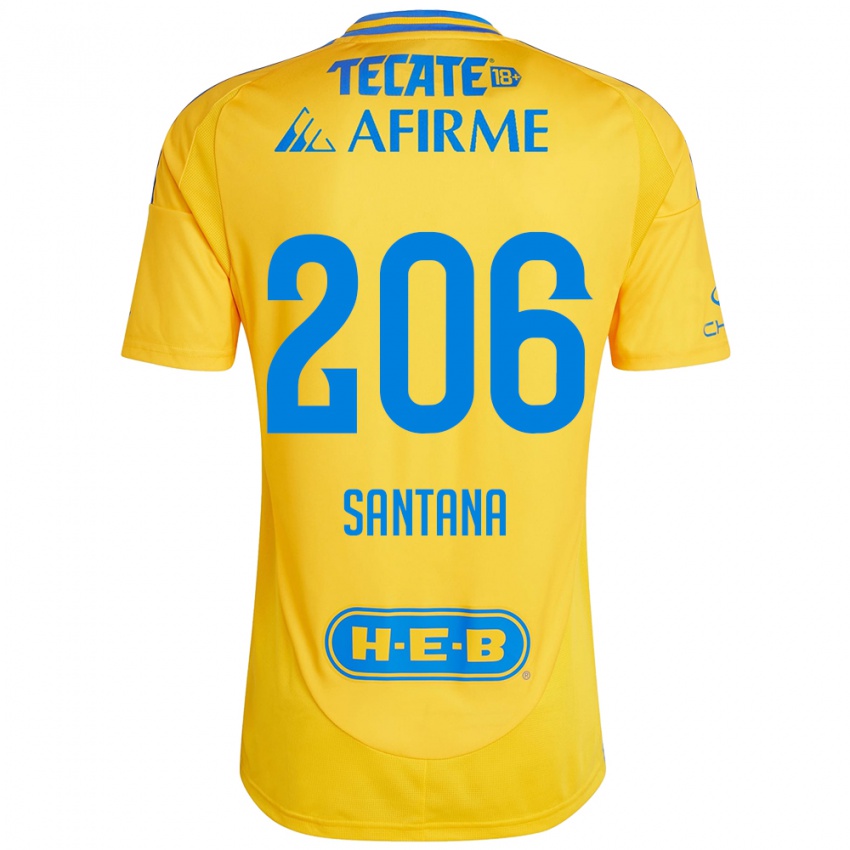 Niño Camiseta Joel Santana #206 Oro Amarillo 1ª Equipación 2024/25 La Camisa México