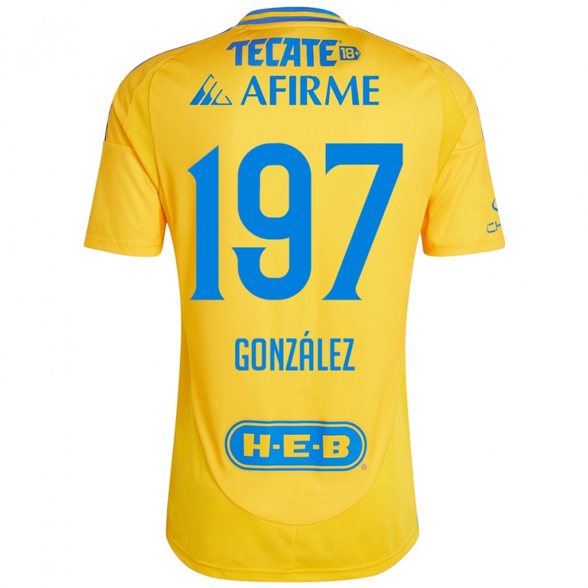 Niño Camiseta Germán González #197 Oro Amarillo 1ª Equipación 2024/25 La Camisa México