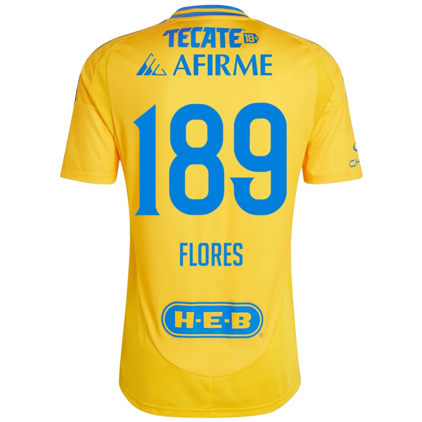 Niño Camiseta Rolando Flores #189 Oro Amarillo 1ª Equipación 2024/25 La Camisa México