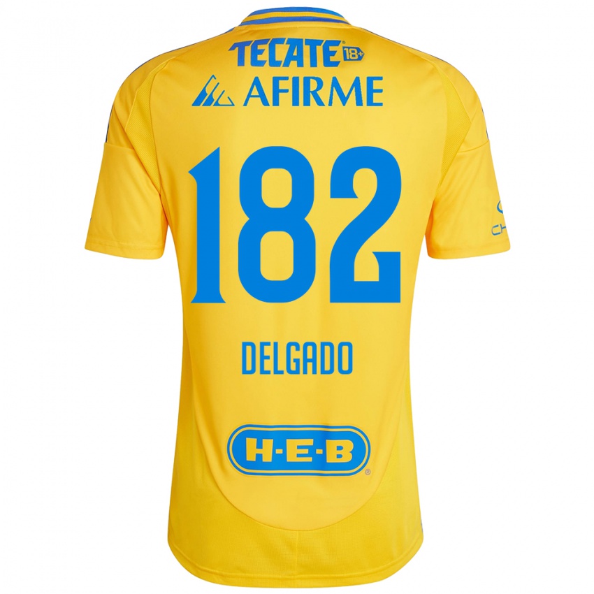 Niño Camiseta Arturo Delgado #182 Oro Amarillo 1ª Equipación 2024/25 La Camisa México