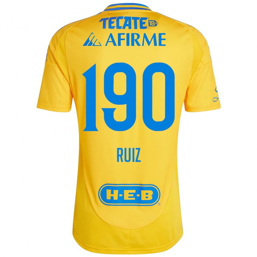 Niño Camiseta Óscar Ruiz #190 Oro Amarillo 1ª Equipación 2024/25 La Camisa México