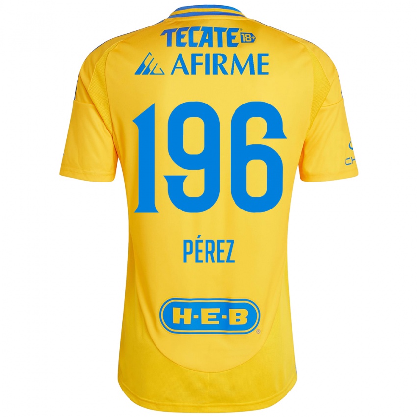 Niño Camiseta Axel Pérez #196 Oro Amarillo 1ª Equipación 2024/25 La Camisa México