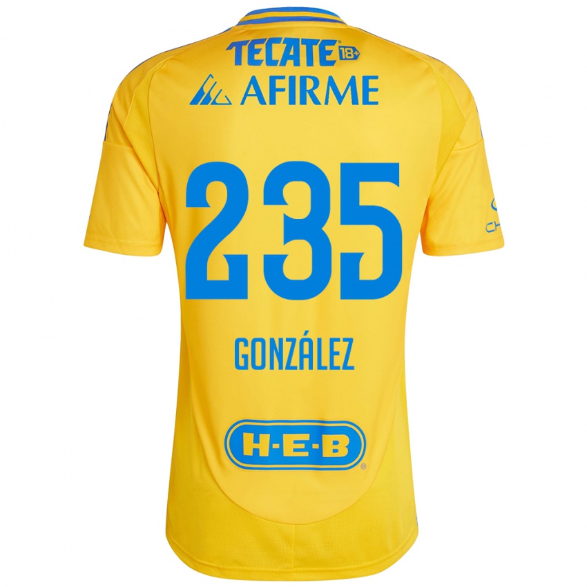 Niño Camiseta Mauricio González #235 Oro Amarillo 1ª Equipación 2024/25 La Camisa México