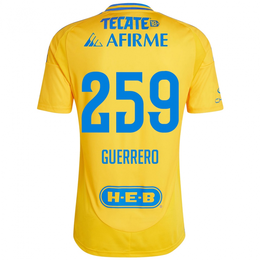 Niño Camiseta Erick Guerrero #259 Oro Amarillo 1ª Equipación 2024/25 La Camisa México