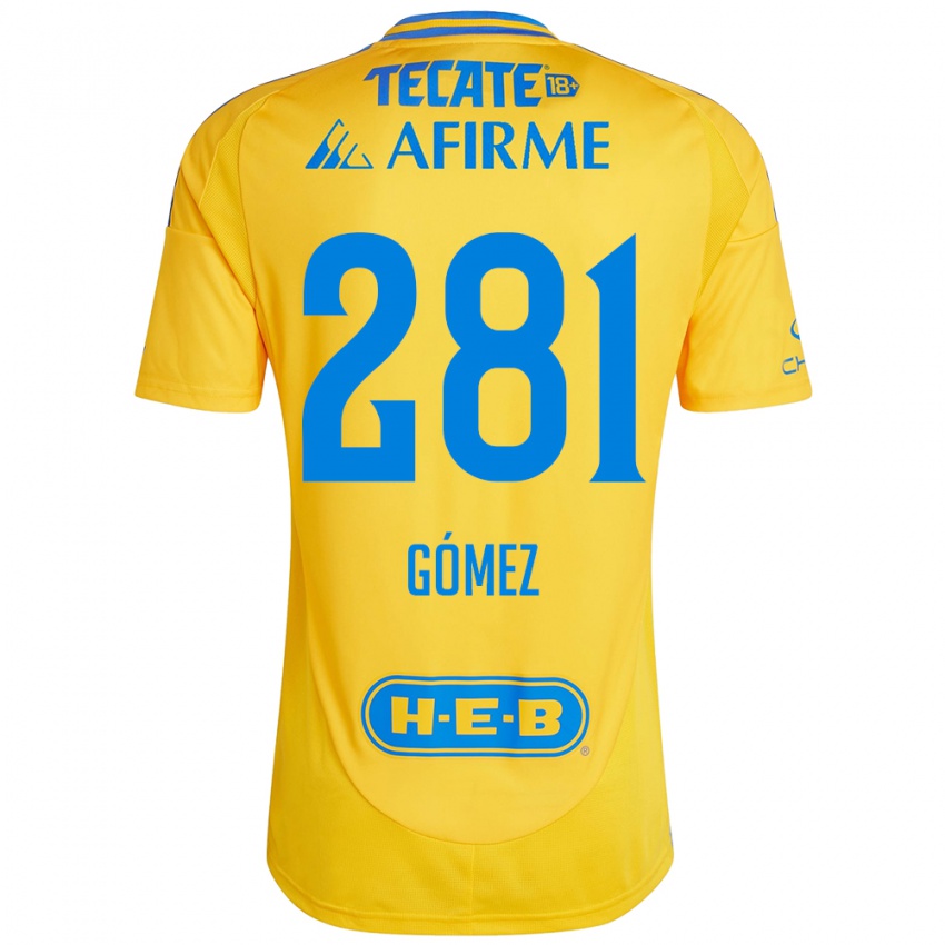 Niño Camiseta Luis Gómez #281 Oro Amarillo 1ª Equipación 2024/25 La Camisa México