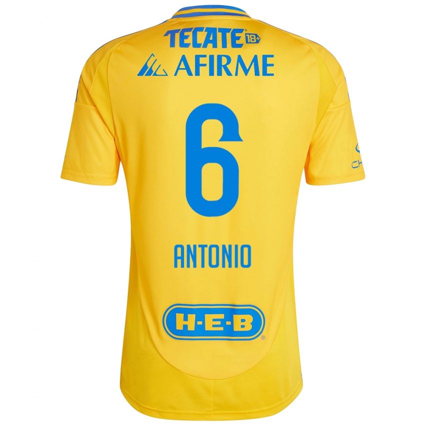 Niño Camiseta Nancy Antonio #6 Oro Amarillo 1ª Equipación 2024/25 La Camisa México