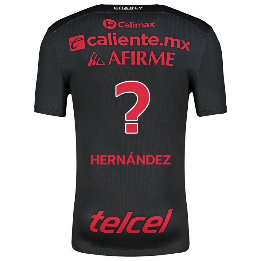 Niño Camiseta Betsiel Hernández #0 Negro Rojo 1ª Equipación 2024/25 La Camisa México