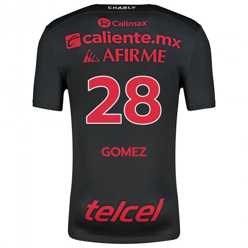 Niño Camiseta Alejandro Gómez #28 Negro Rojo 1ª Equipación 2024/25 La Camisa México