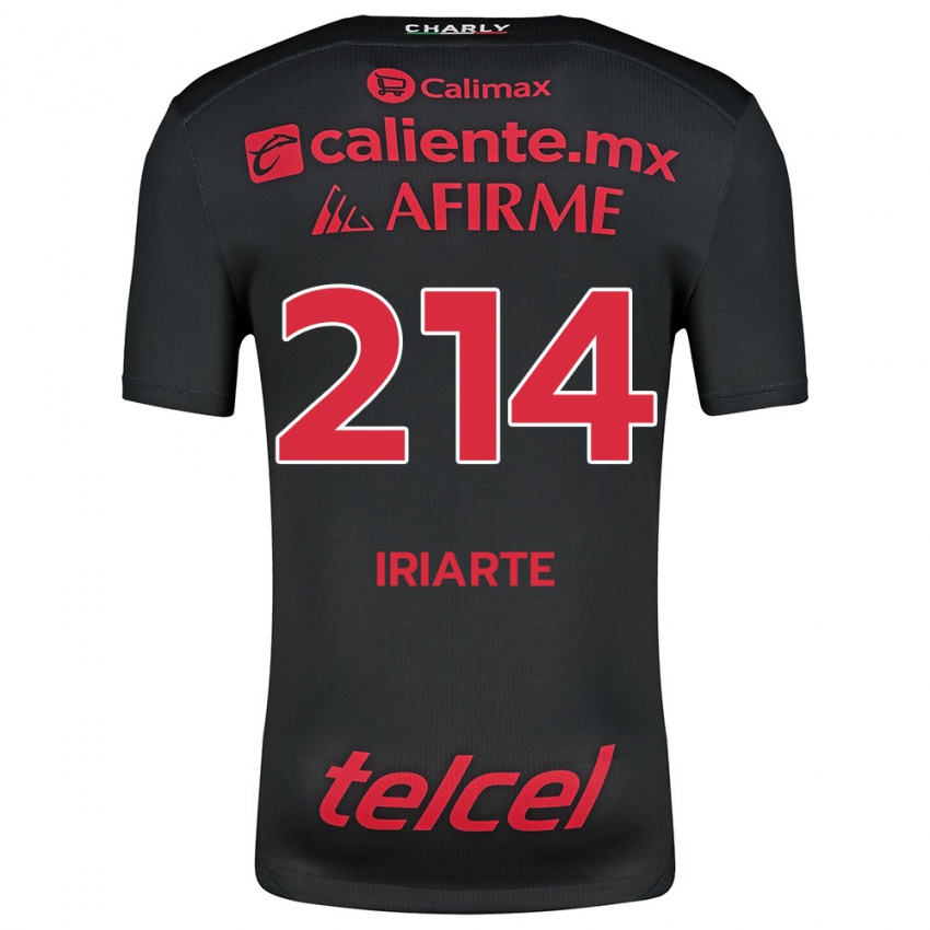 Niño Camiseta Oliver Iriarte #214 Negro Rojo 1ª Equipación 2024/25 La Camisa México