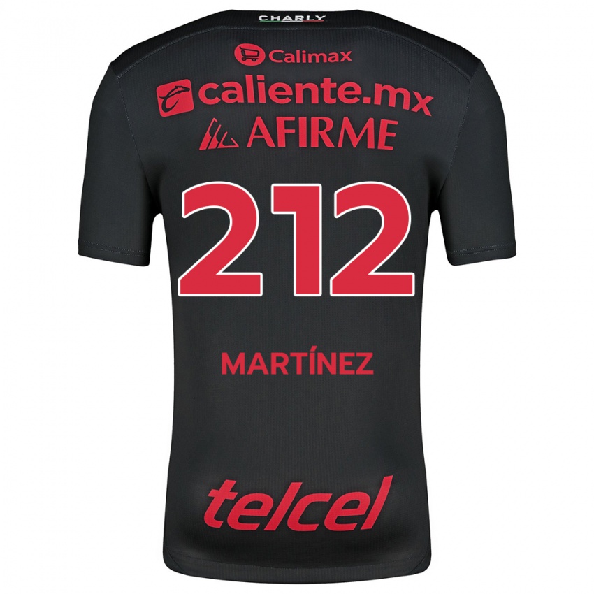 Niño Camiseta Juan Martínez #212 Negro Rojo 1ª Equipación 2024/25 La Camisa México