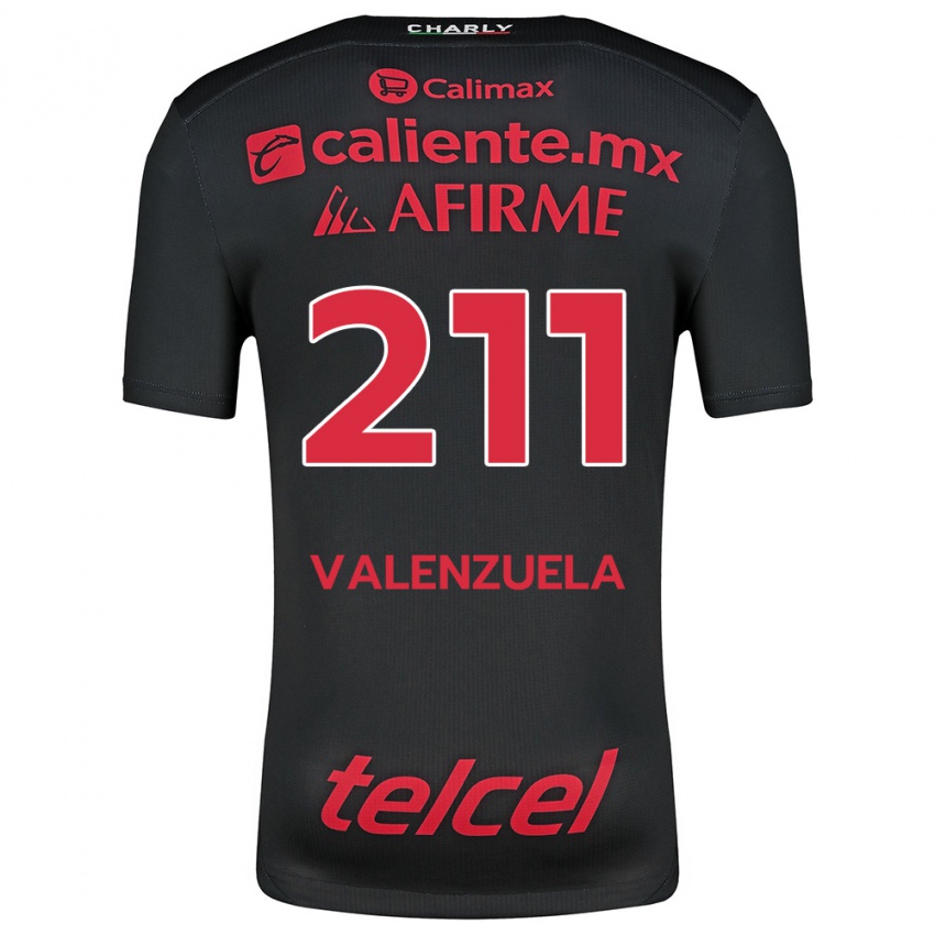 Niño Camiseta Aldieri Valenzuela #211 Negro Rojo 1ª Equipación 2024/25 La Camisa México