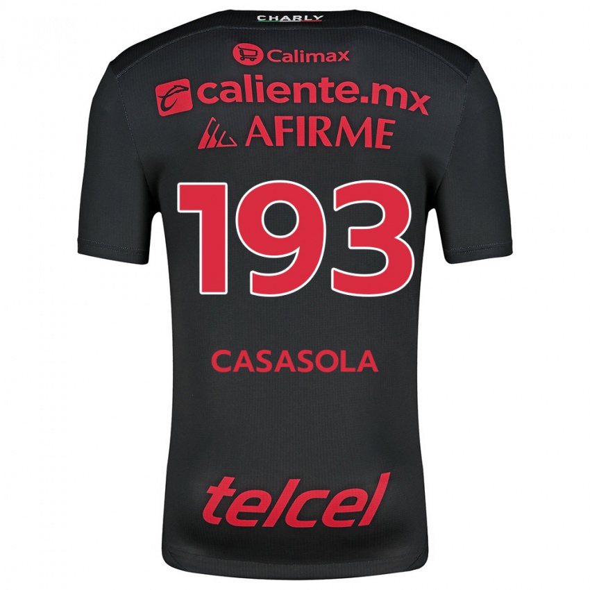 Niño Camiseta Axel Casasola #193 Negro Rojo 1ª Equipación 2024/25 La Camisa México