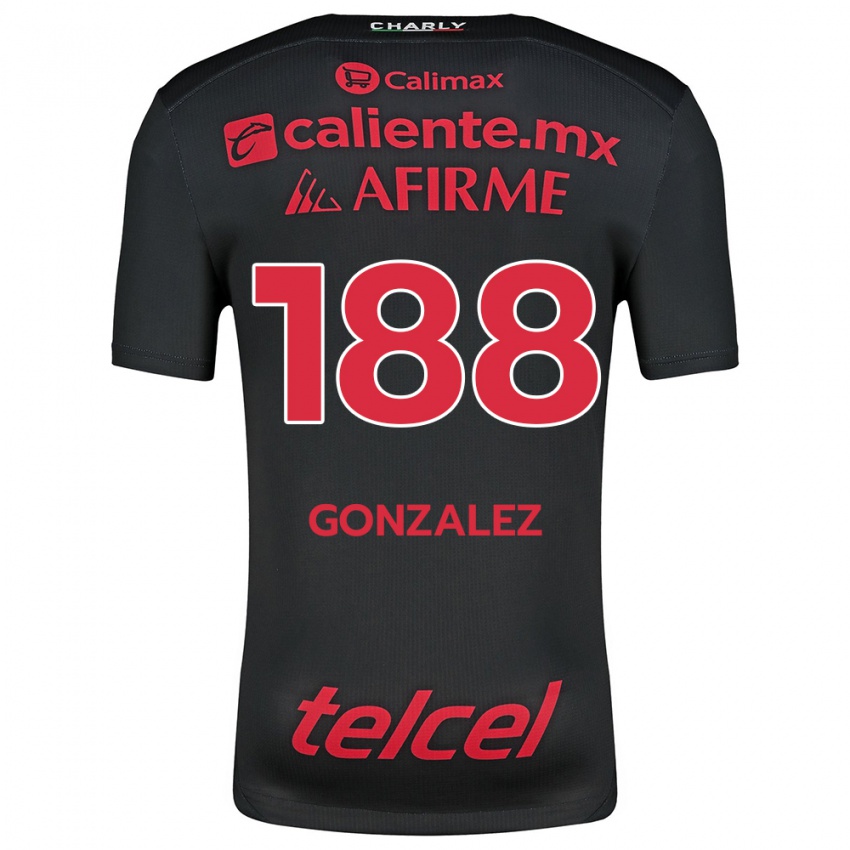 Niño Camiseta Jorge González #188 Negro Rojo 1ª Equipación 2024/25 La Camisa México