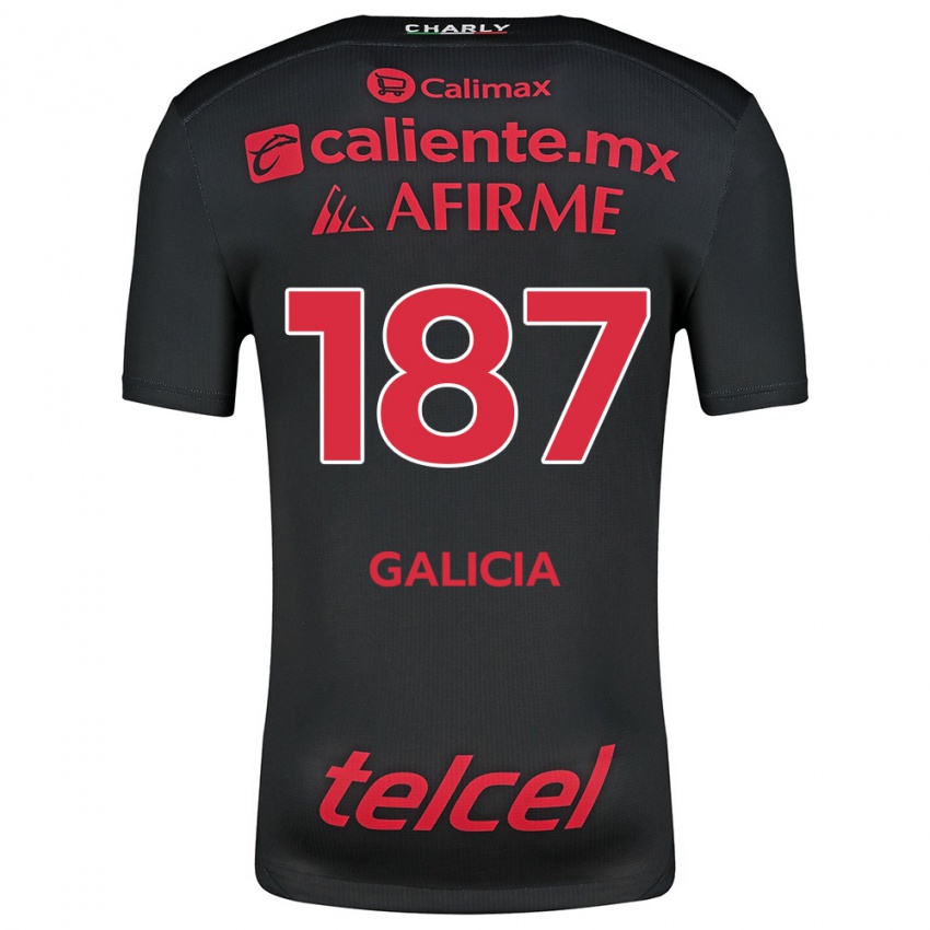 Niño Camiseta Carlos Galicia #187 Negro Rojo 1ª Equipación 2024/25 La Camisa México