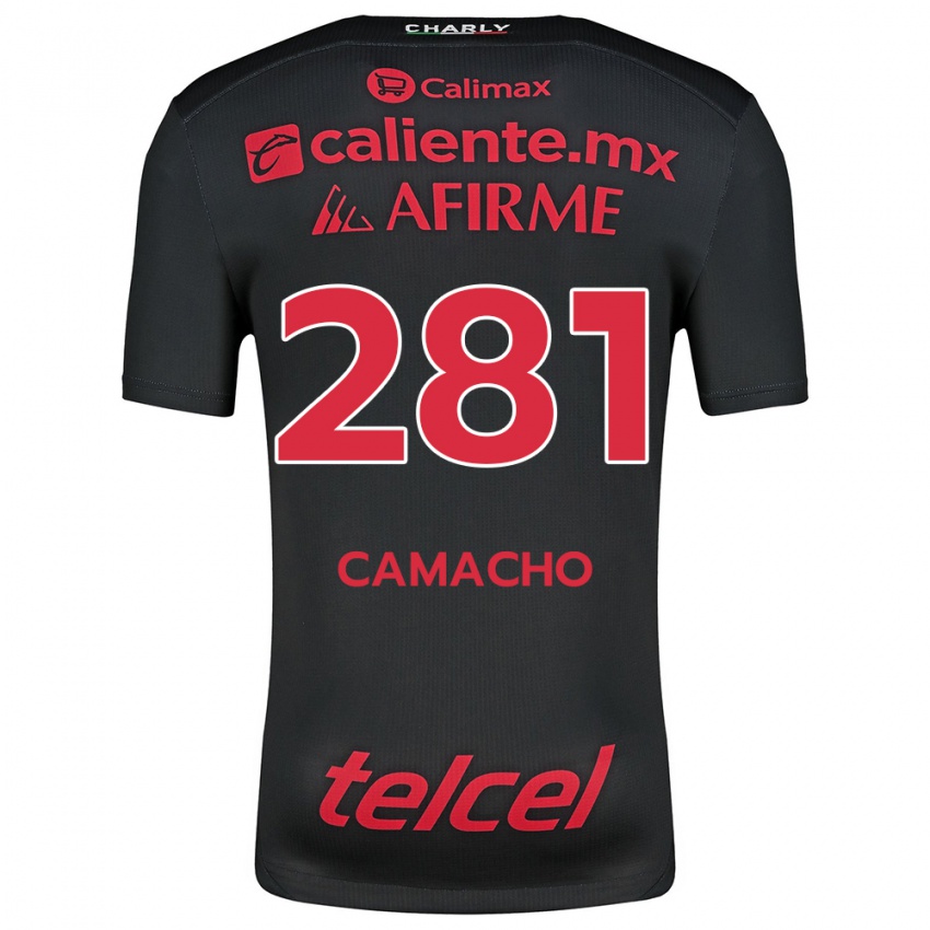 Niño Camiseta Javier Camacho #281 Negro Rojo 1ª Equipación 2024/25 La Camisa México