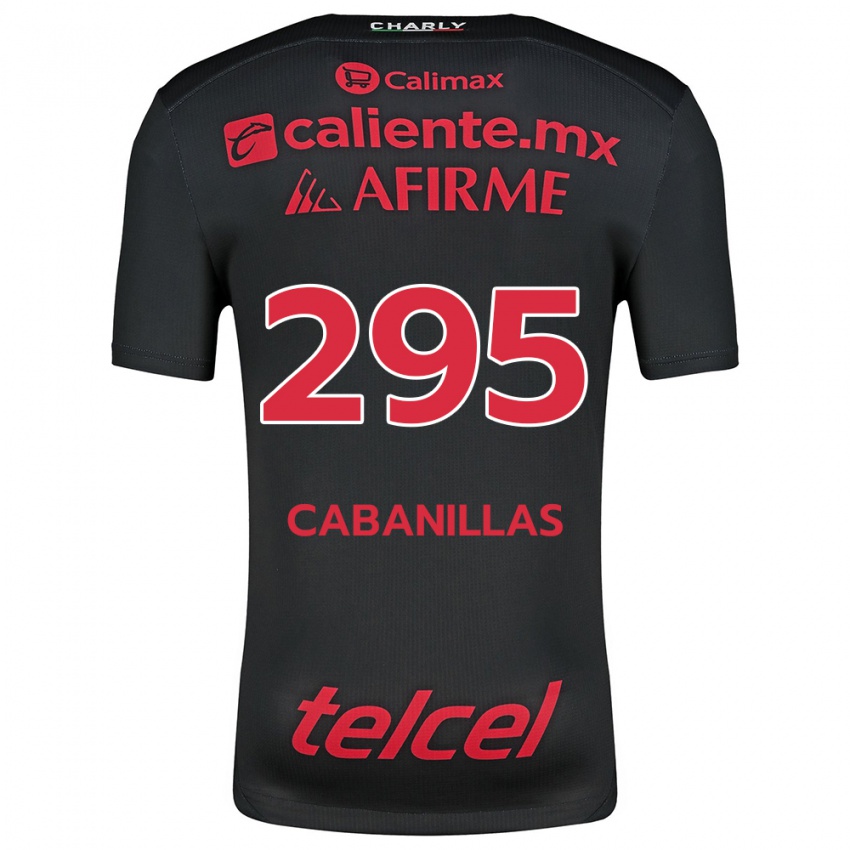 Niño Camiseta Osvaldo Cabanillas #295 Negro Rojo 1ª Equipación 2024/25 La Camisa México