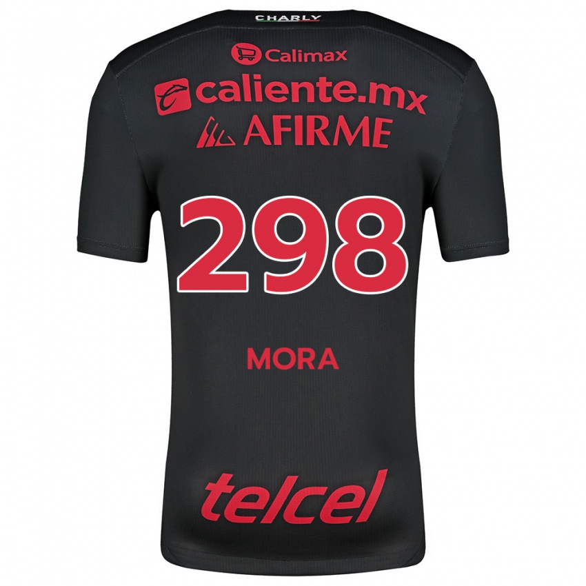 Niño Camiseta Gilberto Mora #298 Negro Rojo 1ª Equipación 2024/25 La Camisa México