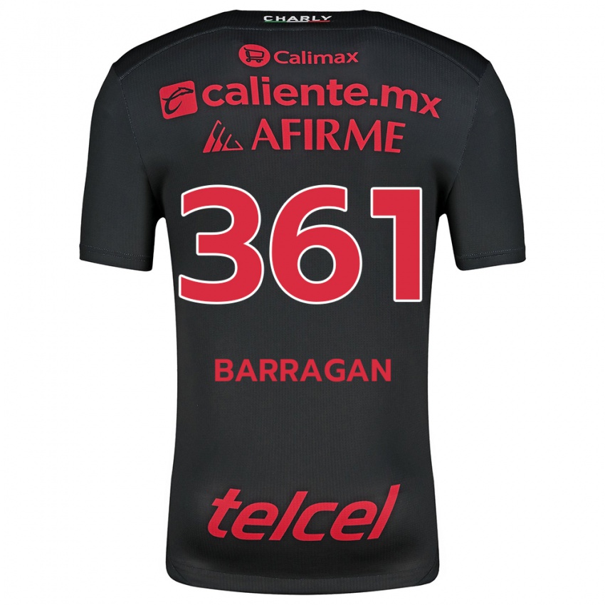 Niño Camiseta Jesús Barragán #361 Negro Rojo 1ª Equipación 2024/25 La Camisa México