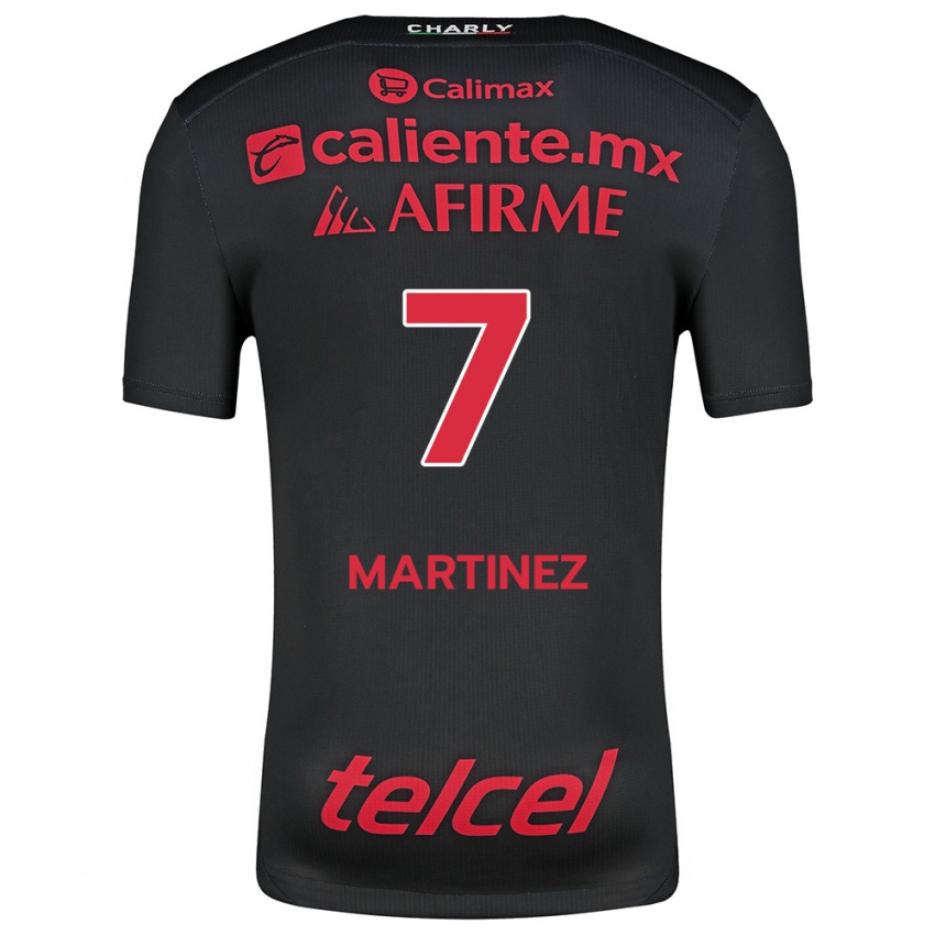 Niño Camiseta Alejandro Martínez #7 Negro Rojo 1ª Equipación 2024/25 La Camisa México