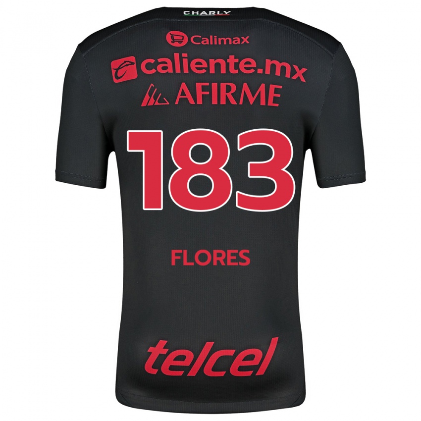 Niño Camiseta Abraham Flores #183 Negro Rojo 1ª Equipación 2024/25 La Camisa México