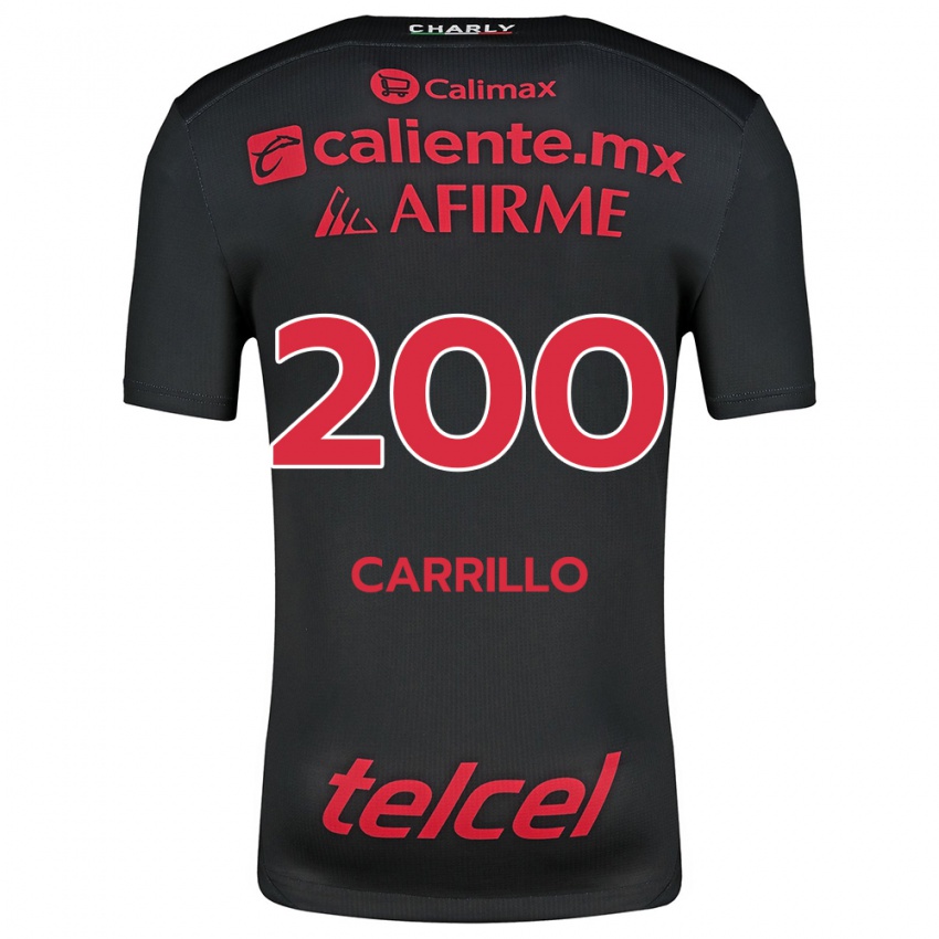 Niño Camiseta Manuel Carrillo #200 Negro Rojo 1ª Equipación 2024/25 La Camisa México