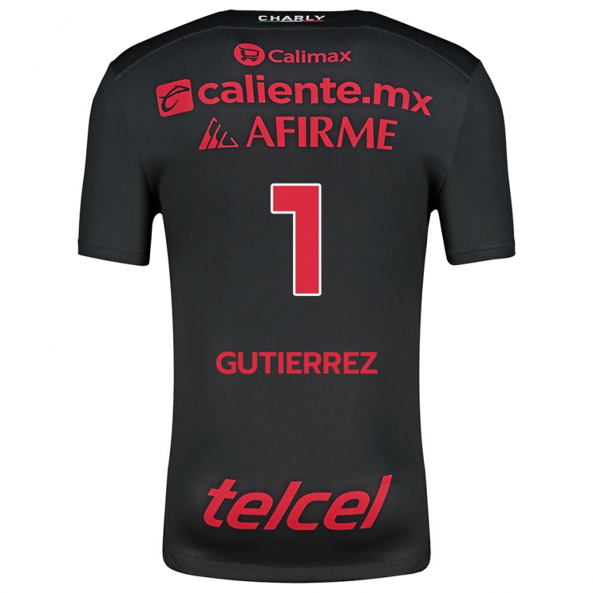 Niño Camiseta Alejandra Gutiérrez #1 Negro Rojo 1ª Equipación 2024/25 La Camisa México