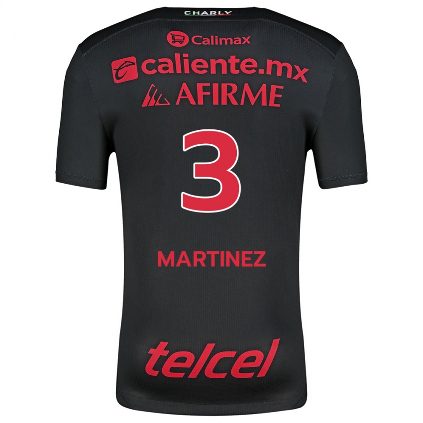 Niño Camiseta Nathaly Martínez #3 Negro Rojo 1ª Equipación 2024/25 La Camisa México