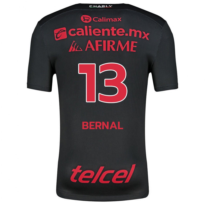 Niño Camiseta Mayra Pelayo-Bernal #13 Negro Rojo 1ª Equipación 2024/25 La Camisa México