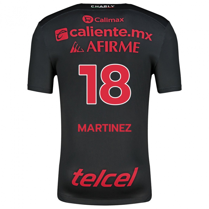 Niño Camiseta Natividad Martínez #18 Negro Rojo 1ª Equipación 2024/25 La Camisa México