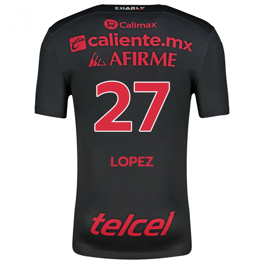 Niño Camiseta Victoria López #27 Negro Rojo 1ª Equipación 2024/25 La Camisa México