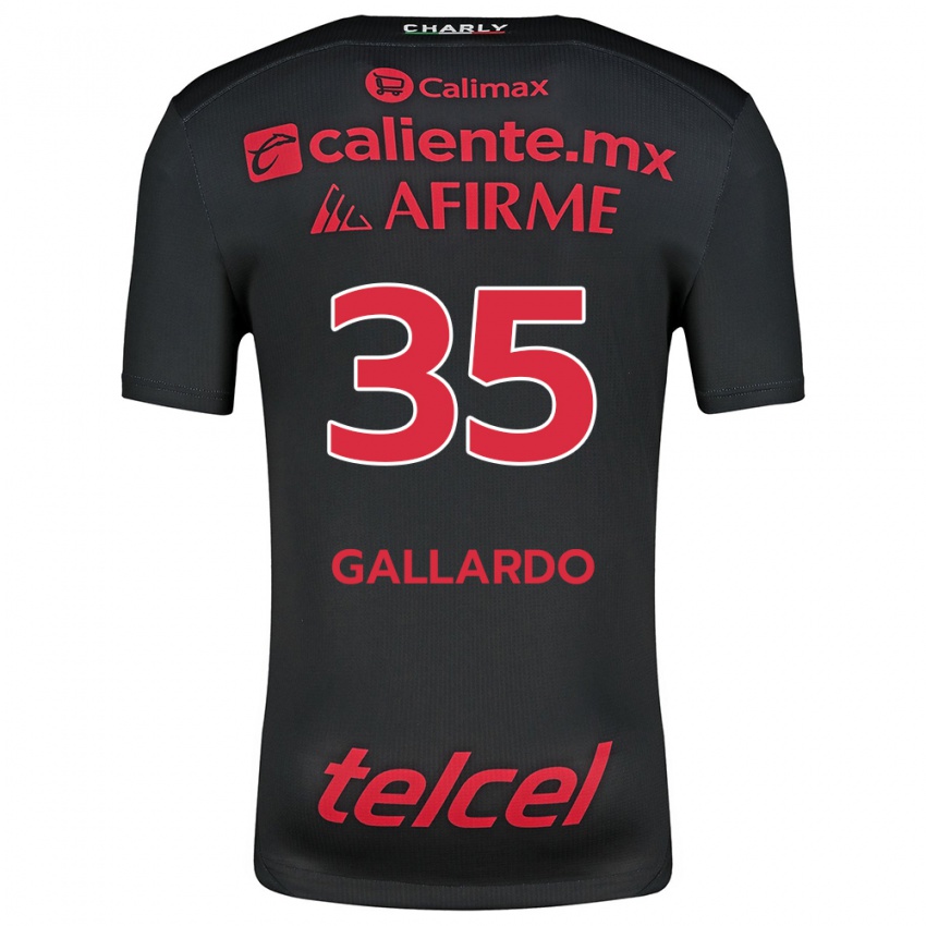 Niño Camiseta Gloriaisabel Gallardo #35 Negro Rojo 1ª Equipación 2024/25 La Camisa México