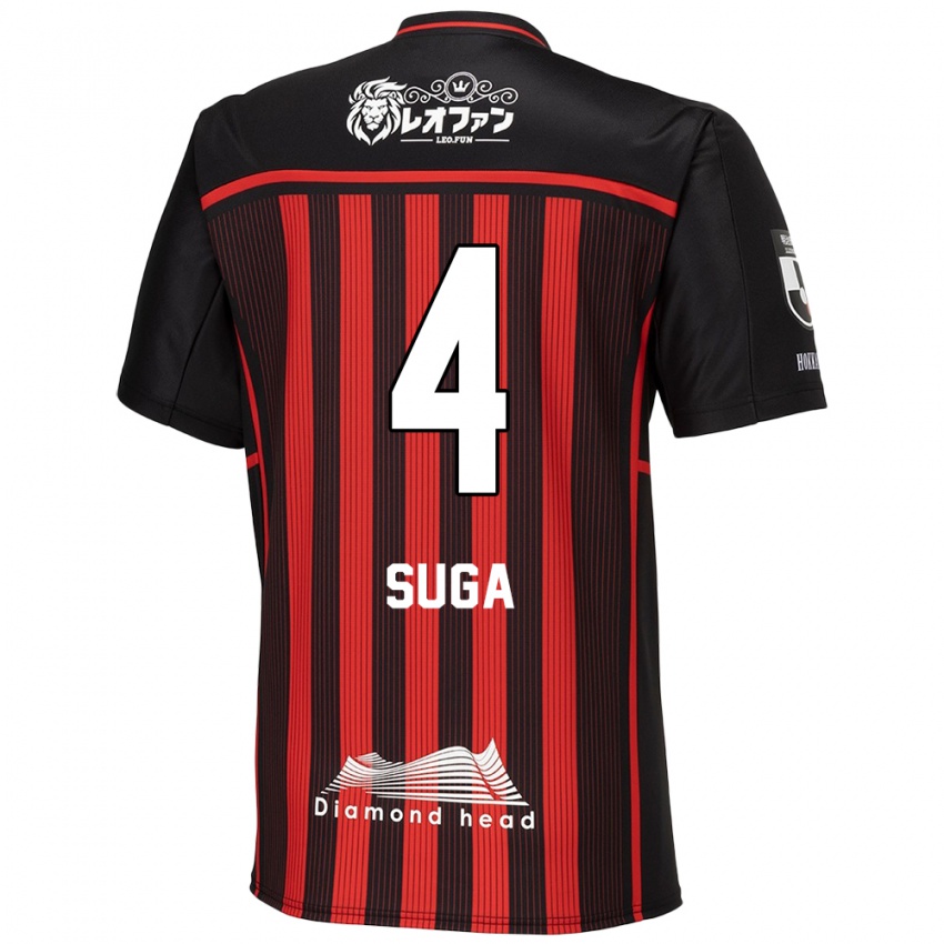 Niño Camiseta Daiki Suga #4 Negro Rojo 1ª Equipación 2024/25 La Camisa México