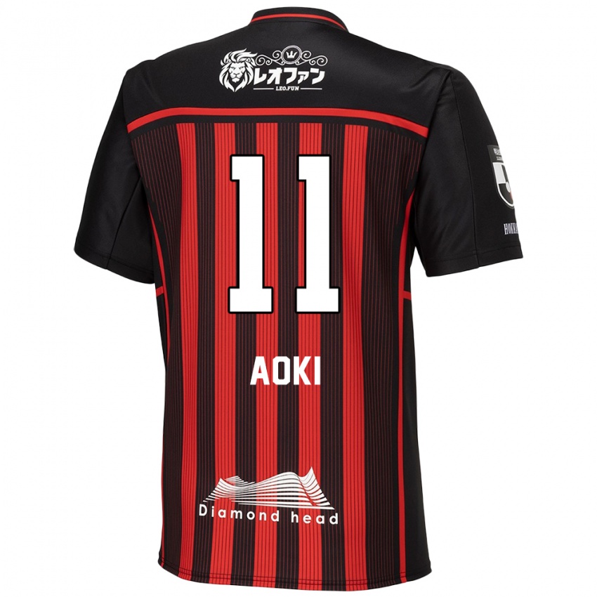 Niño Camiseta Ryota Aoki #11 Negro Rojo 1ª Equipación 2024/25 La Camisa México